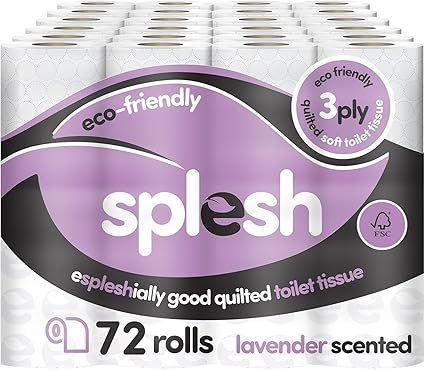 71IKzHh18SL._AC_SX425_ Splesh by Cusheen Toilet Roll 72 Rolls - Image 1